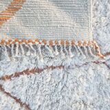 Beni Ouarain rug 300x200 cm – Thick ivory wool, diamond patterns