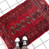 Vintage pakistani carpet lahore handmade 80cm x 122cm 1970s