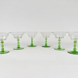 Ensemble de six verres à pied Art Déco, Tchécoslovaquie