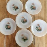 set of 6 Arcopal dessert plates