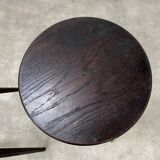 4 brutalist tripod bar stools, solid wood, 1950s