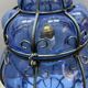 Wrought Iron Blue Murano Glass Light Pendant 1980’s