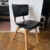 Chair with compass legs in solid wood
