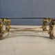 Table basse tulipe en laiton vintage, années 1970