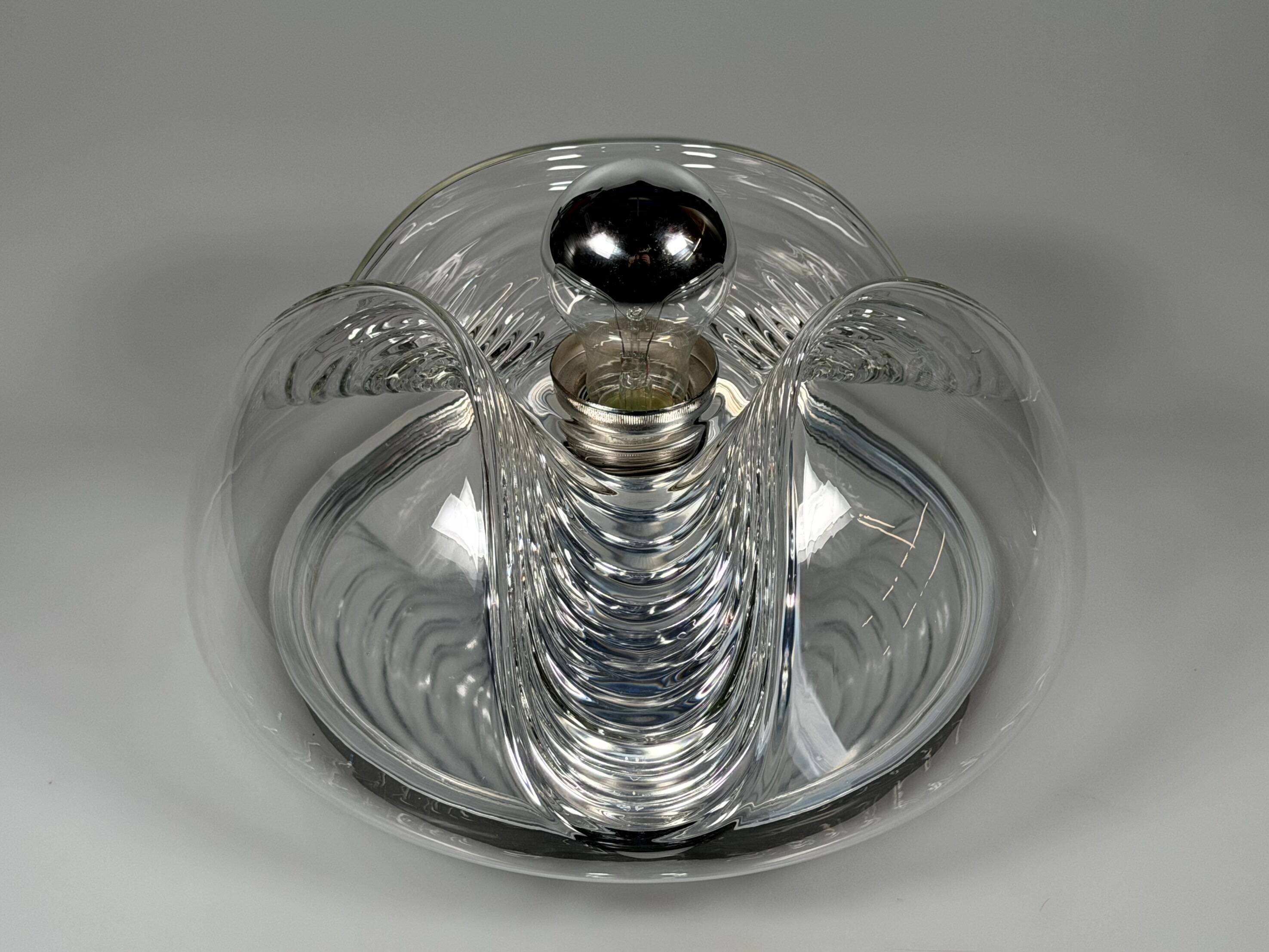 1960s 1970s Wall or Ceiling Lamp "Wave" by Koch & Lowy for Peill & Putzler