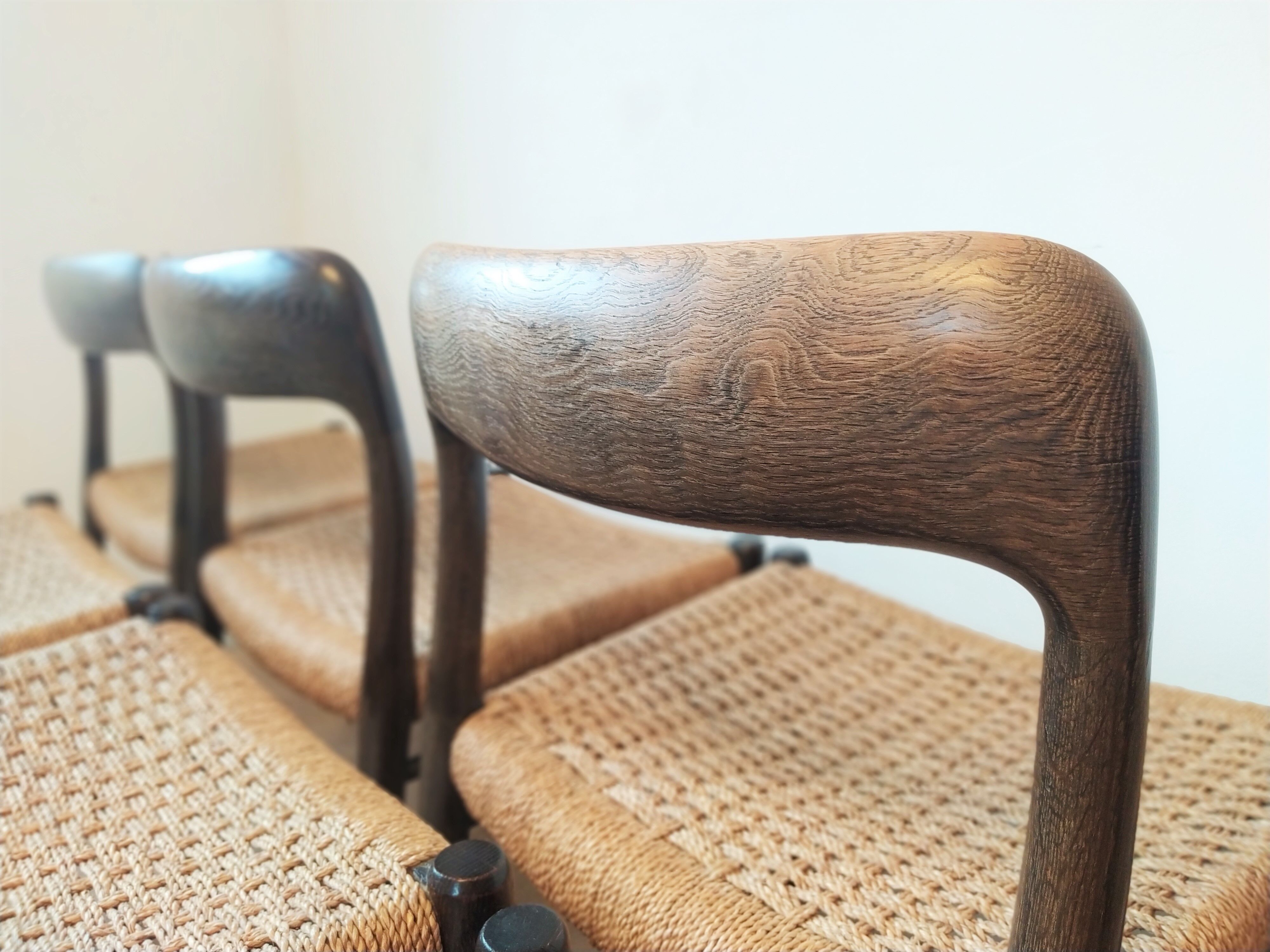 Set of 8 mid century chairs, model 75 by Niels Otto Møller