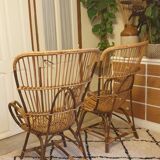 Pair of rattan armchairs
