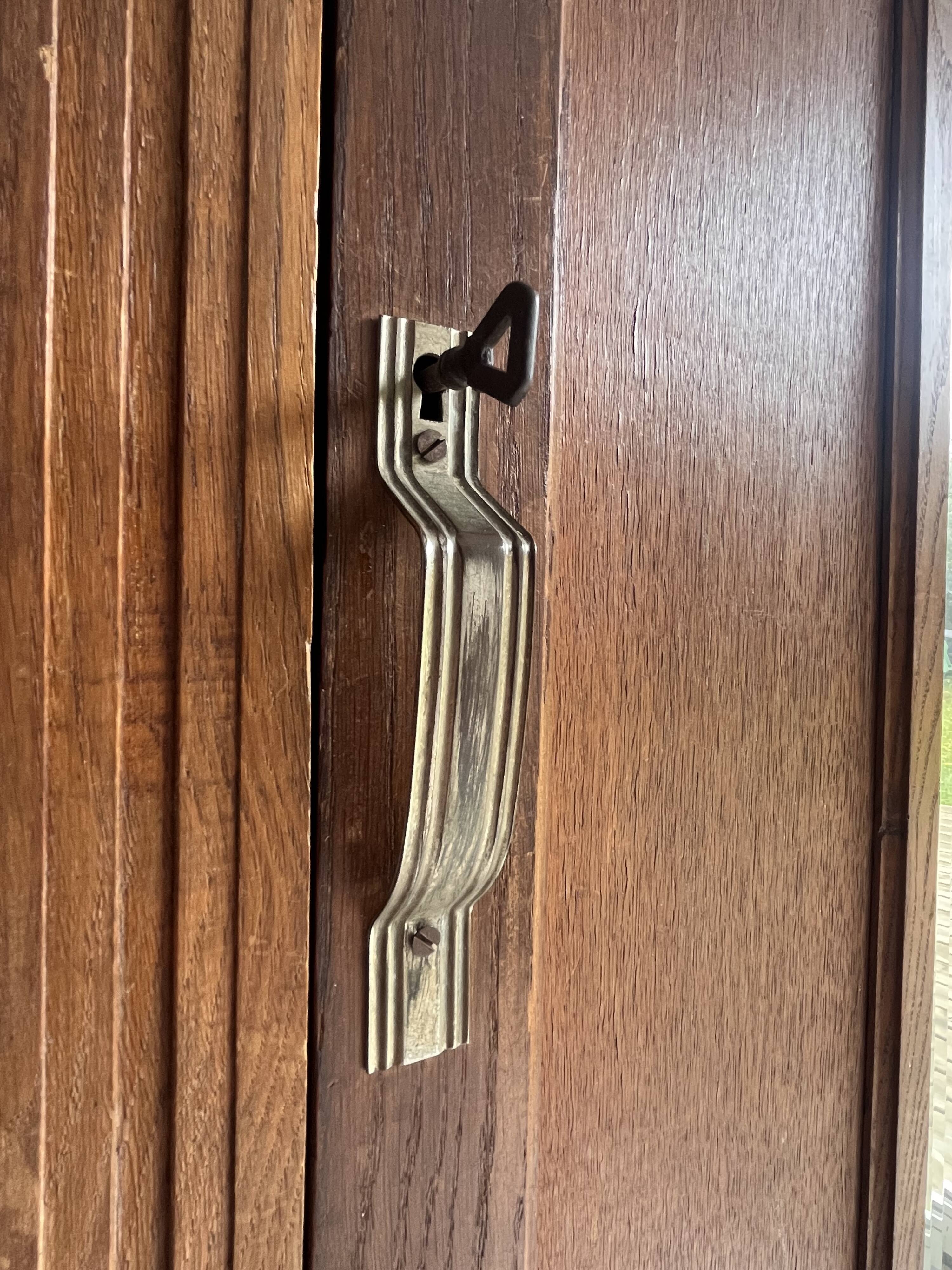 Parisian Art Deco solid oak armoire - 1930