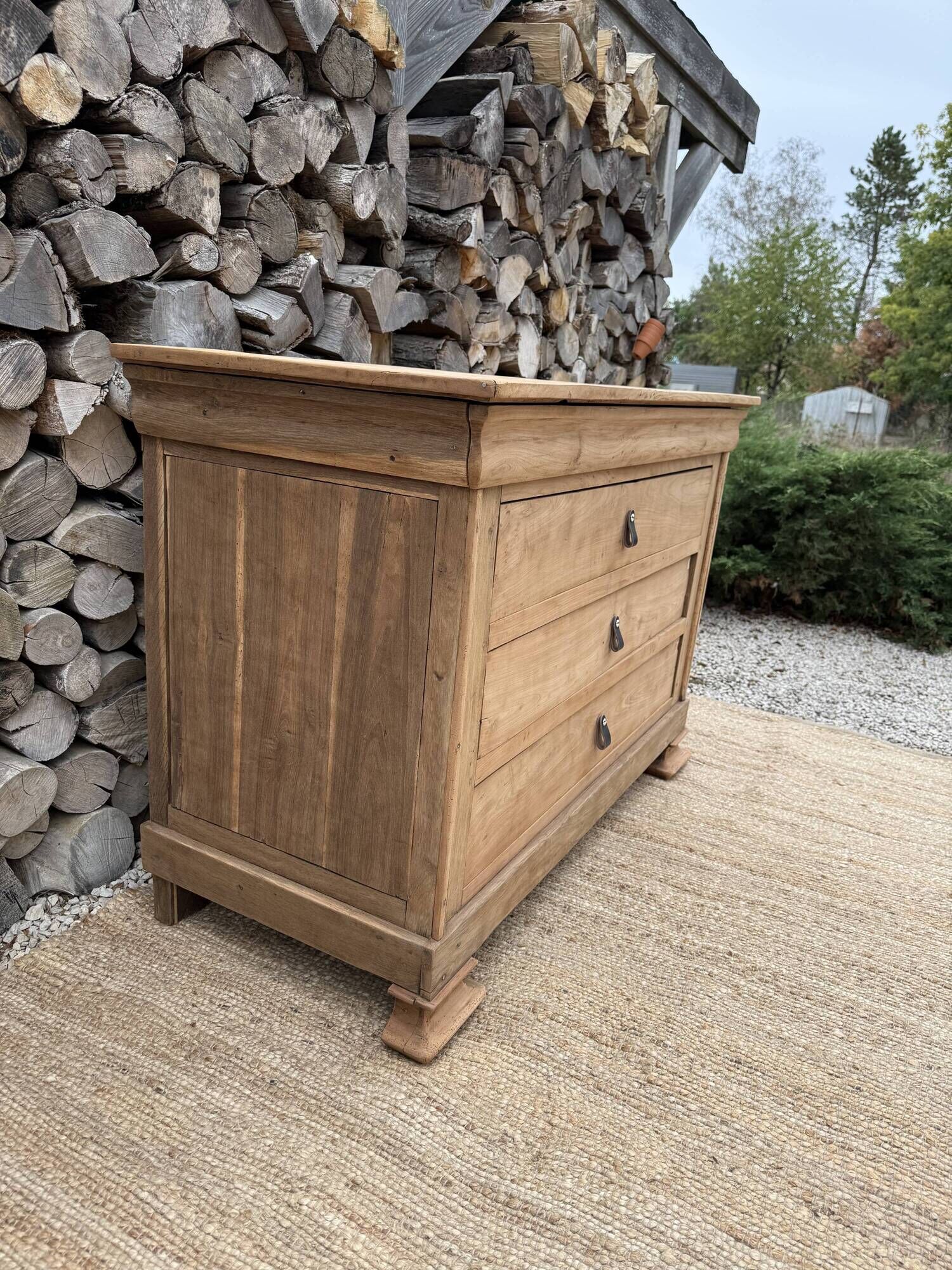 Renovated antique solid wood chest of drawers