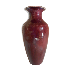 Vase balustre à col roulé sang