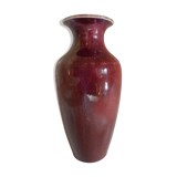 Vase balustre à col roulé sang de boeuf