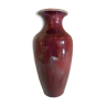 Vase balustre à col roulé sang de boeuf