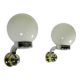 Pair of "GLOBE" APPLIQUES in OPALINE and CHROME and GOLD metal - 70s-80s