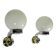 Pair of "GLOBE" APPLIQUES in OPALINE and CHROME and GOLD metal - 70s-80s
