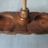 Carved wood shells salt and pepper shaker