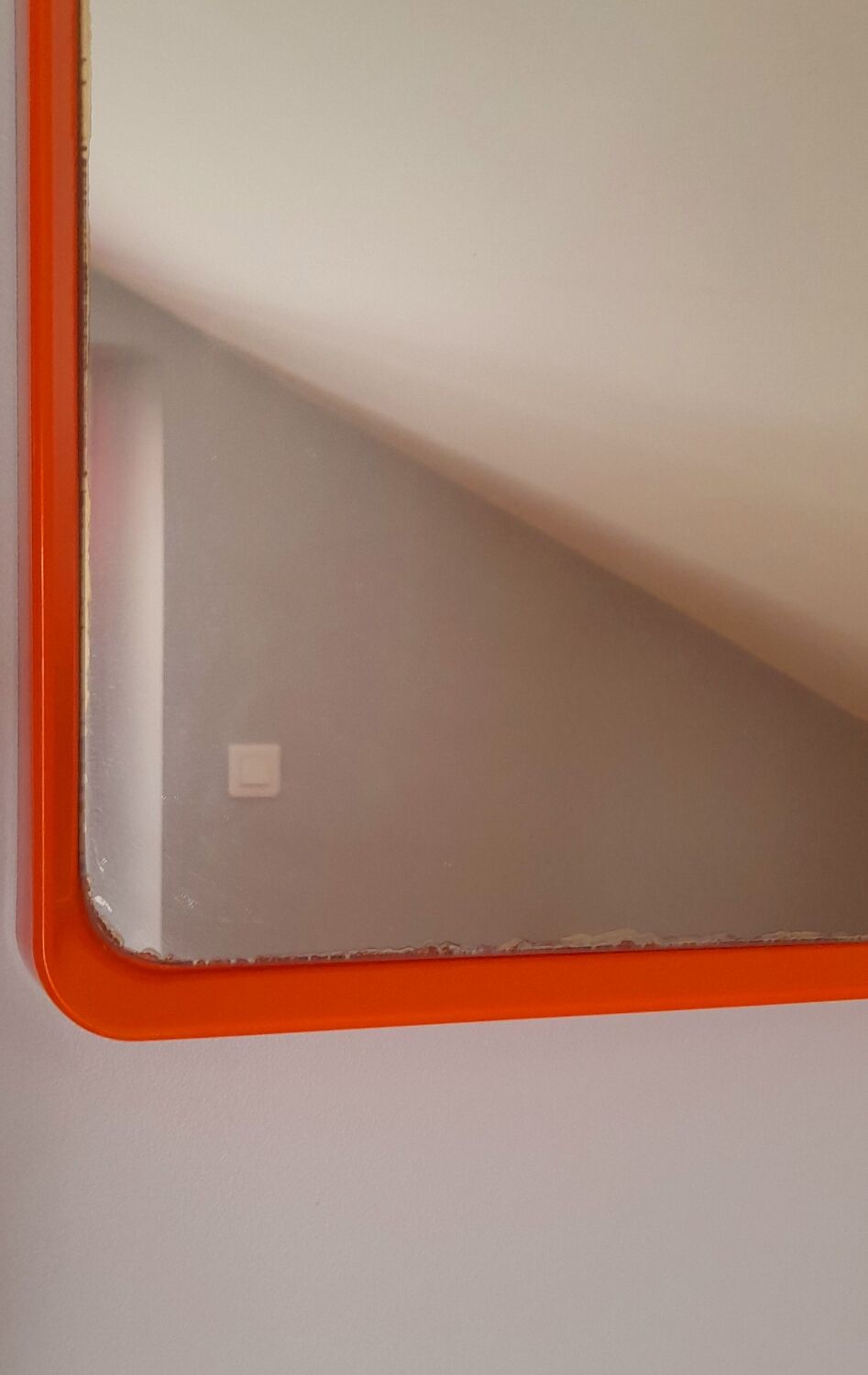 70s pop orange square mirror