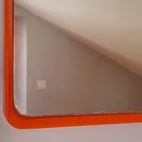 70s pop orange square mirror