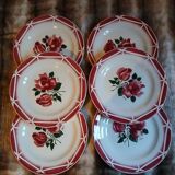 6 assiettes à dessert anciennes Digoin et Sarreguemines