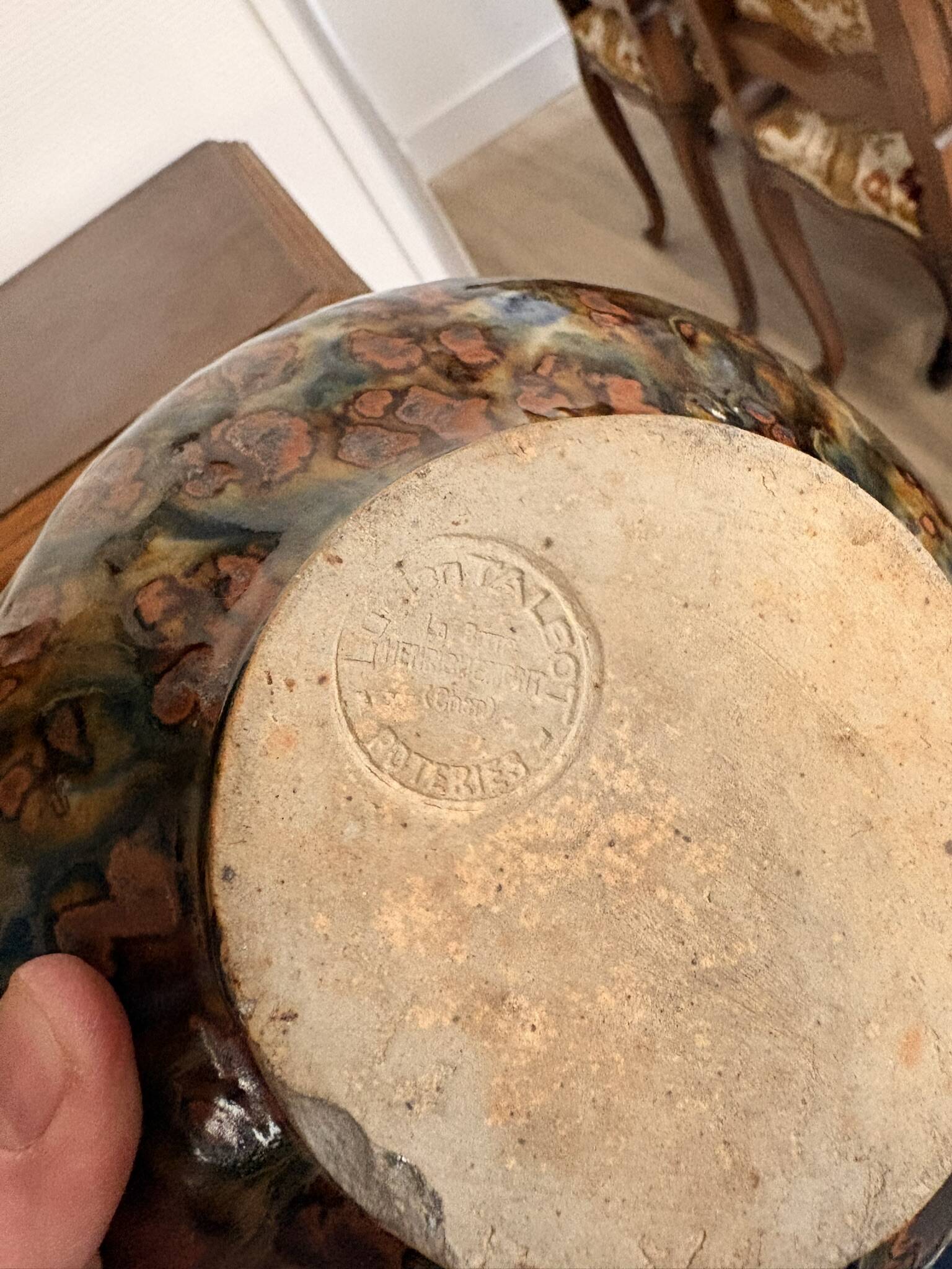 Vintage Brown Stoneware Cassolette Pot by Lucien Talbot de la Borne