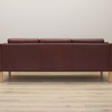 Brown leather sofa, Danish design, 1970s, production: Denmark