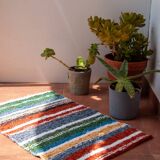 Handwoven recycled cotton rug - 40 x 60 cm