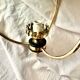 1950s pendant light in green lacquered metal and brass