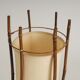 Large bamboo & linen floor lamp by Louis Sognot