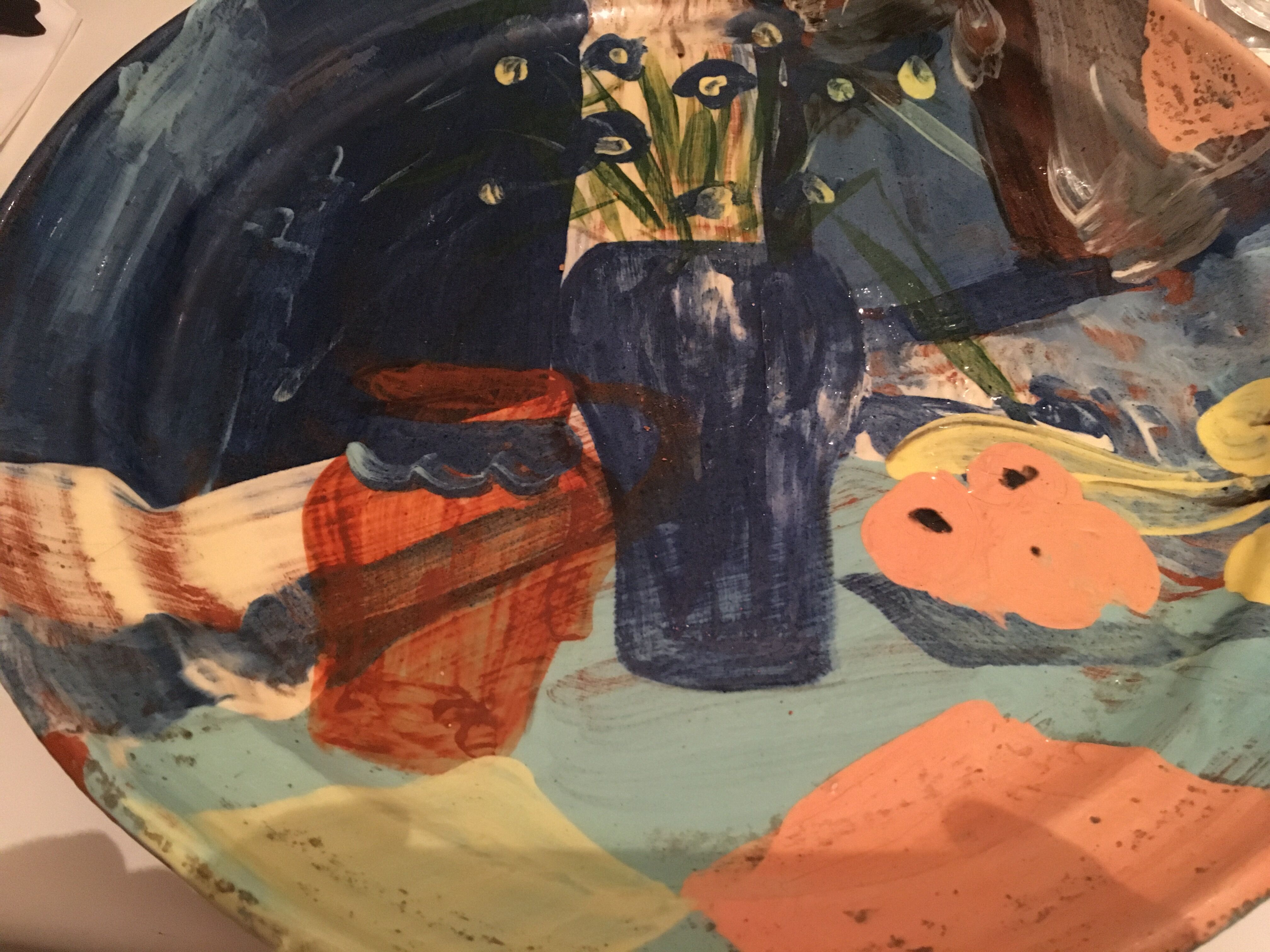 Hand-painted terracotta dish