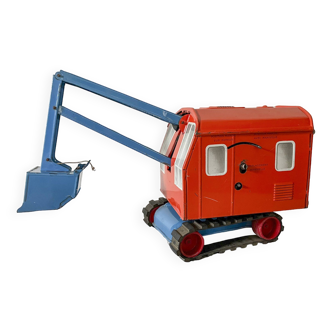 Grapple shovel or excavator, sheet metal toy from the joustra brand, model no. 439 dating from 1959