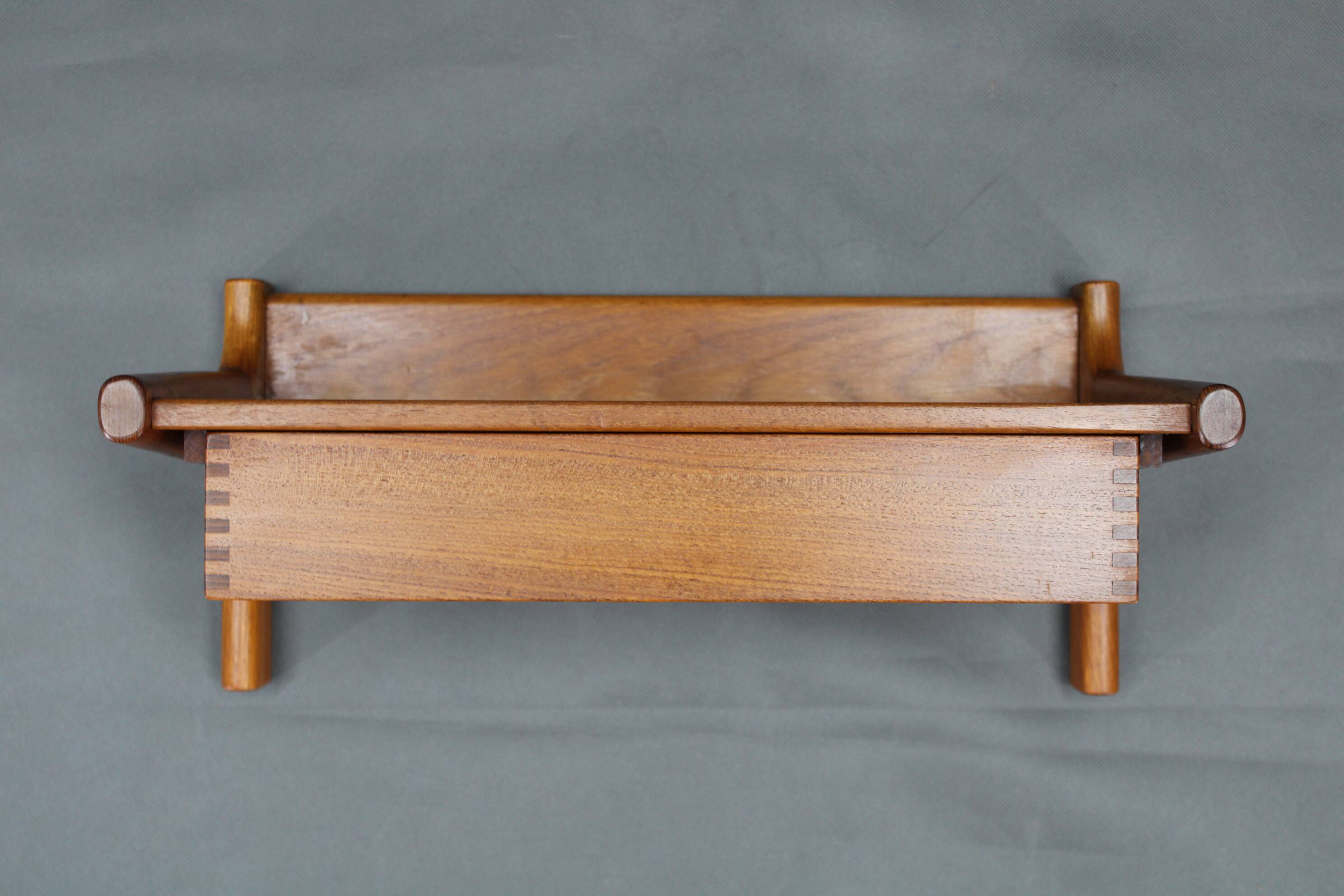 1950s pair of rare Borge Mogensen teak floating night stands by Dyrlund Denmark