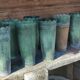 Lot 10 anciens pots de fleuriste en zinc