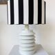 White lacquered metal table lamp from the 60s