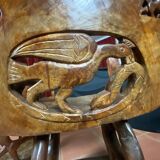 African tribal ensemble of 4 pieces of furniture for dignitaries of the Kingdom of Dahomey, Benin.