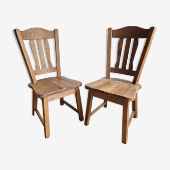 Lot de deux chaises en chêne style fermhouse
