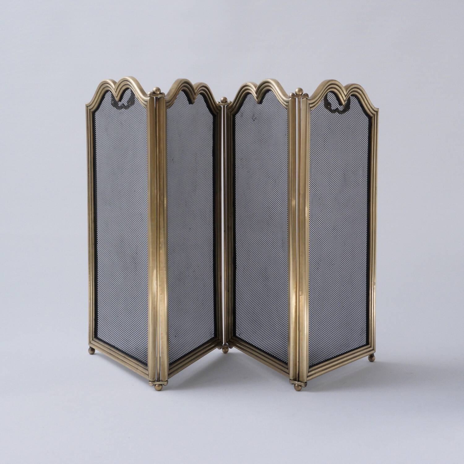 Italian folding gilt bronze fire screen, 1940s