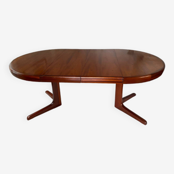 Round and extendable Baumann table (4 to 8 people) in teak - Scandinavian design from the 60s - Vintage