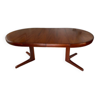 Round and extendable Baumann table (4 to 8 people) in teak - Scandinavian design from the 60s - Vintage