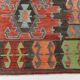 Tapis Kilim Vintage Rouge Motifs Géométriques Ethniques, 195x355 Cm