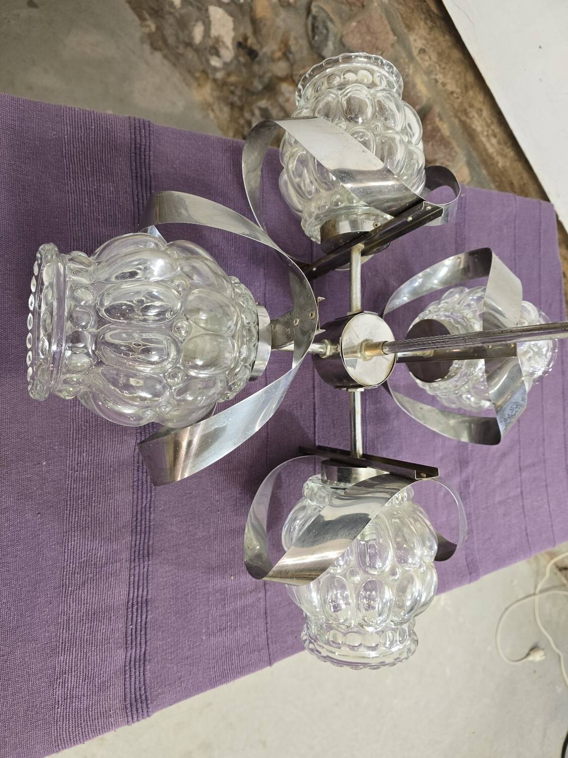 Luste verre moulé bullé Helena Tynell