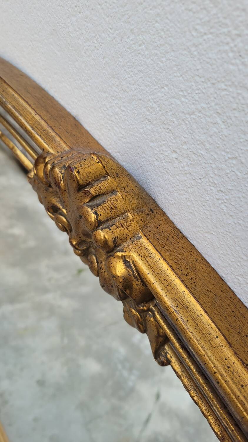 Antique 1960s gold-plated glass mirror