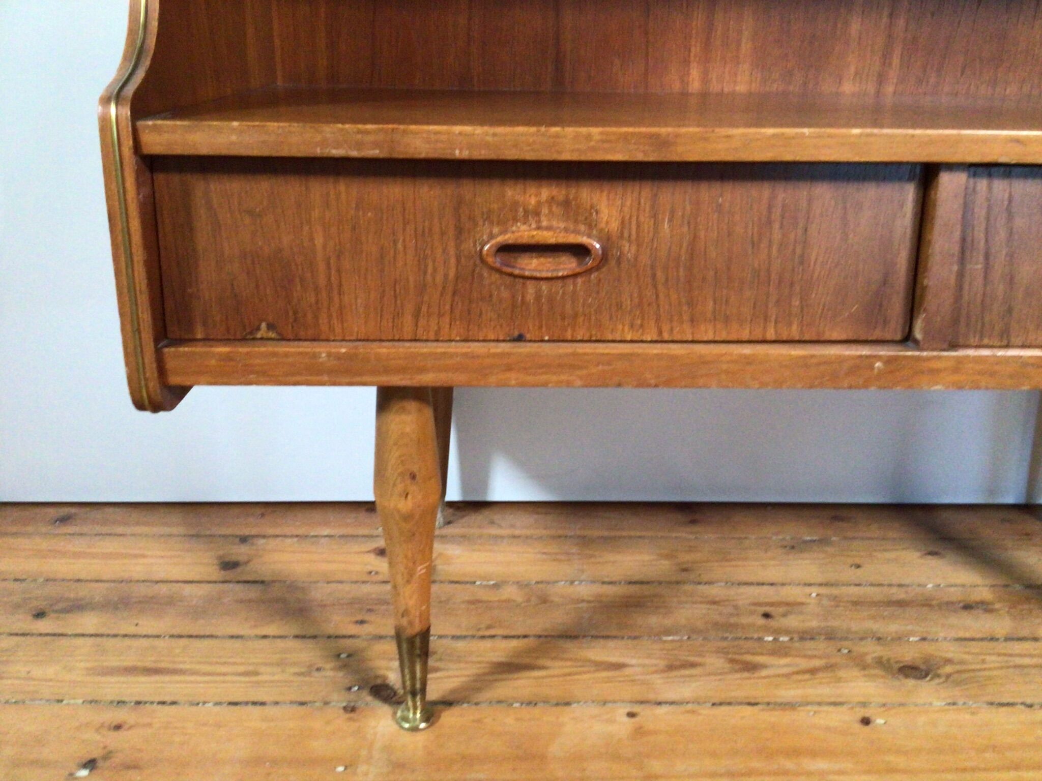 vintage sideboard with drawers and sliding doors