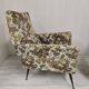 Pair of Mid-Century Design armchairs – jacquard upholstery with tapered legs