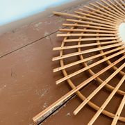 Vintage rattan sun mirror from the 60s, 73x92 cm