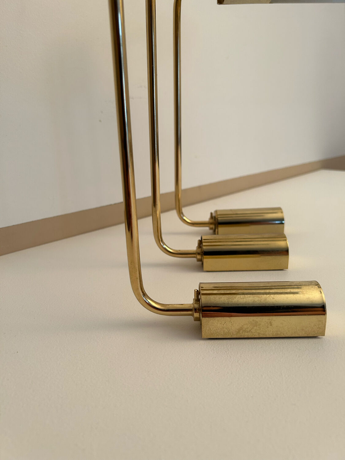 Set de 3 appliques vintage orientable, laiton, France 1970