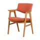 Erik Kirkegaard Oak desk chair in new pale red  wool upholstery.