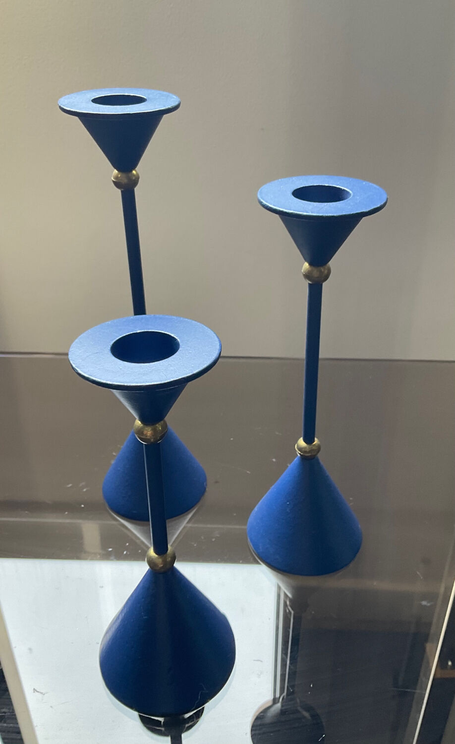 Trio of vintage candle holders from the 80s