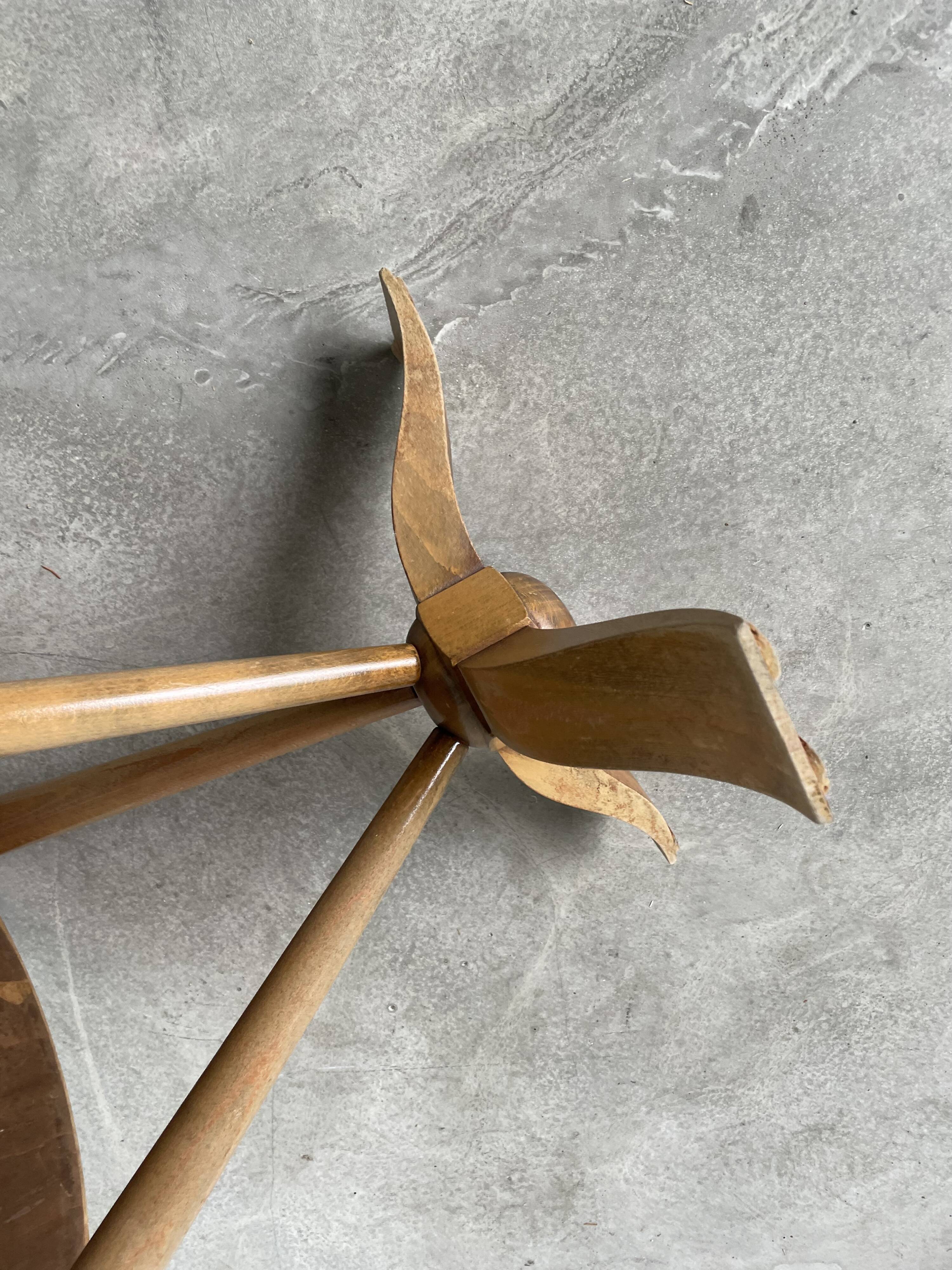 Art deco mirror pedestal table in walnut 1930