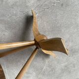 Art deco mirror pedestal table in walnut 1930