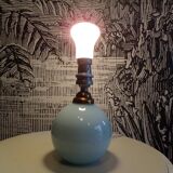 Lampe boule opaline bleu clair 1930 Ø10cm