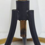 Brass chandelier and white opalines